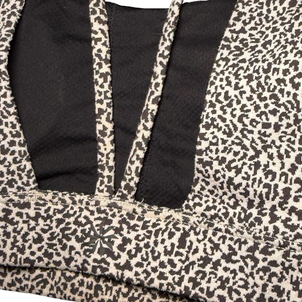 Athleta White and Black Speckled Scoop-Neck Sports Bra - Picture 6 of 8